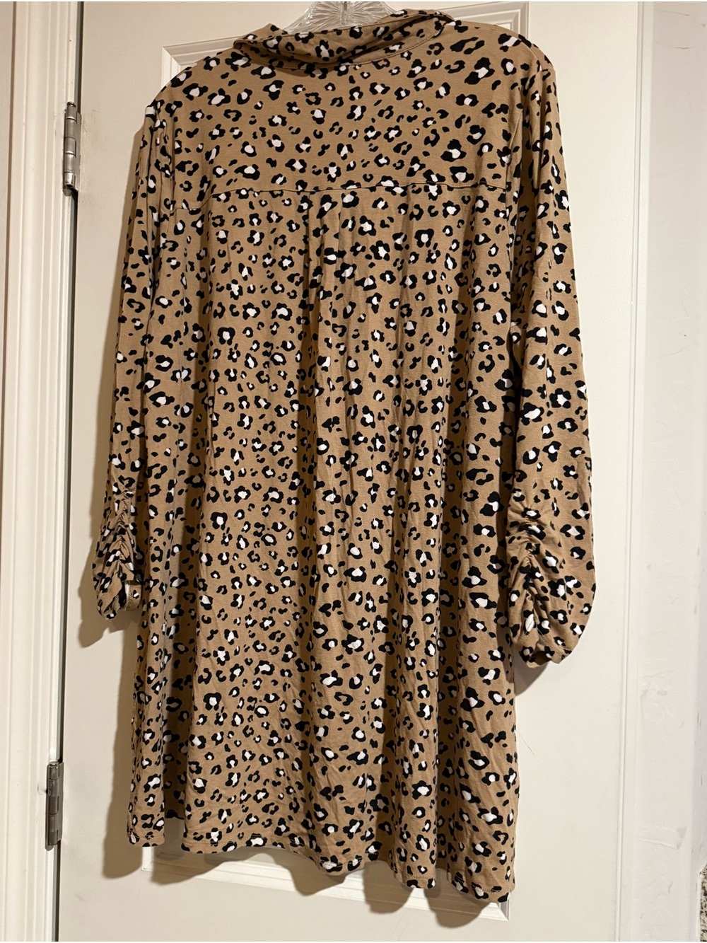 Kim Rogers Tan Leopard Print Long Sleeve Tunic